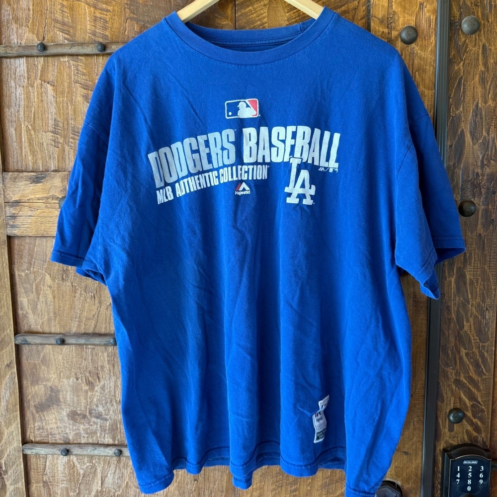 Majestic Los Angeles Dodgers MLB Authentic Collection Blue Graphic T-Shirt 2XL